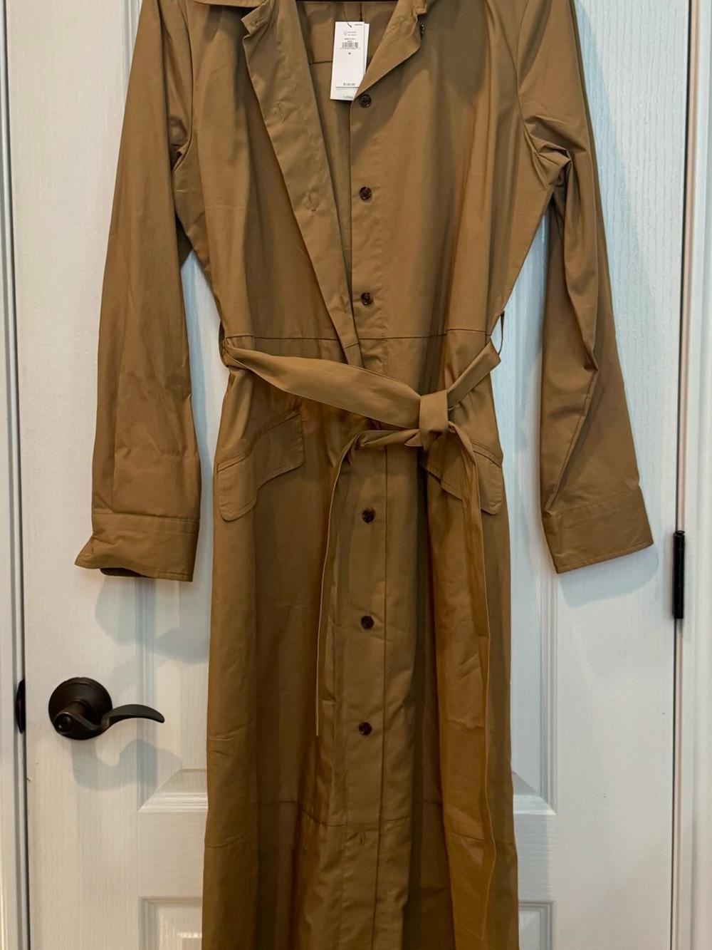 Banana Republic Camel Brown Long Sleeve Belted Jumpsuit - Picture 3 of 4